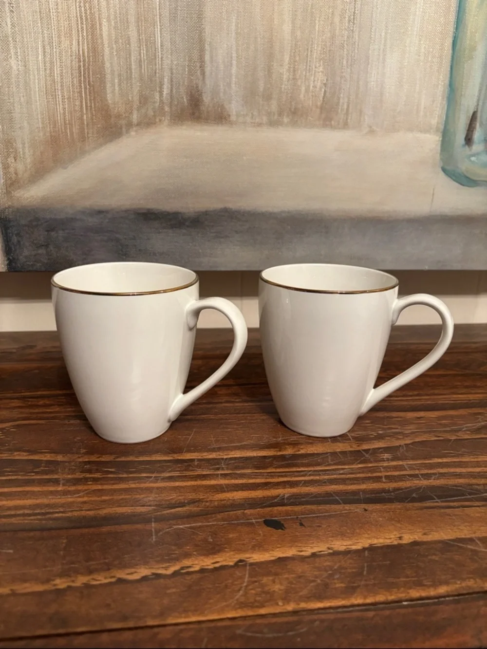 2 Lenox Trianna White Porcelain 12 Oz Cups